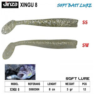 Jinza Hawk Xingu 80 mm 3 gr Silikon Balık 12 Adet